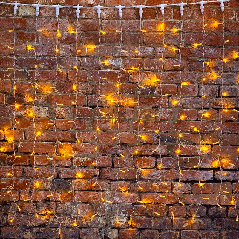 Гирлянда Светодиодный Дождь 2х3м, постоянное свечение, прозрачный провод, 230 В, диоды ЖЁЛТЫЕ, 448 LED