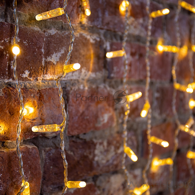 Гирлянда Светодиодный Дождь 2х3м, постоянное свечение, прозрачный провод, 230 В, диоды ТЕПЛЫЙ БЕЛЫЙ, 760 LED