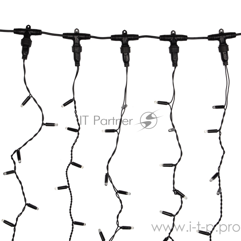 Гирлянда Светодиодный Дождь 2х3м, постоянное свечение, черный провод, 230 В, диоды ЗЕЛЁНЫЕ, 760 LED