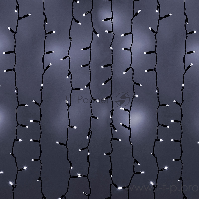 Гирлянда Светодиодный Дождь 2х4м, эффект мерцания, черный провод, 230 В, диоды БЕЛЫЕ, 800 LED