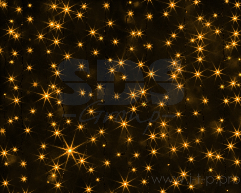 Гирлянда Светодиодный Дождь 2х6м, постоянное свечение, черный провод, 230 В, диоды ЖЕЛТЫЕ, 1140 LED