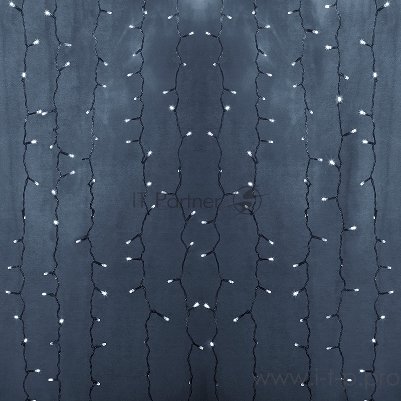 Гирлянда Светодиодный Дождь 2х6м, постоянное свечение, прозрачный провод, 230 В, диоды БЕЛЫЕ, 1140 LED