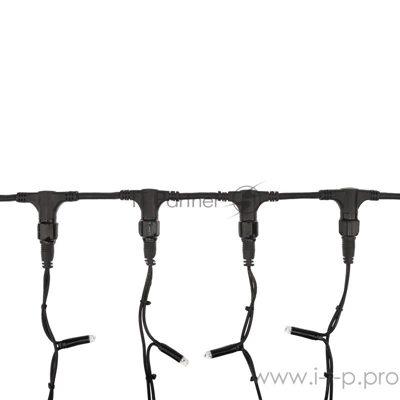 Гирлянда Светодиодный Дождь 2х3м, постоянное свечение, черный провод КАУЧУК, 230 В, диоды ЗЕЛЁНЫЕ, 760 LED