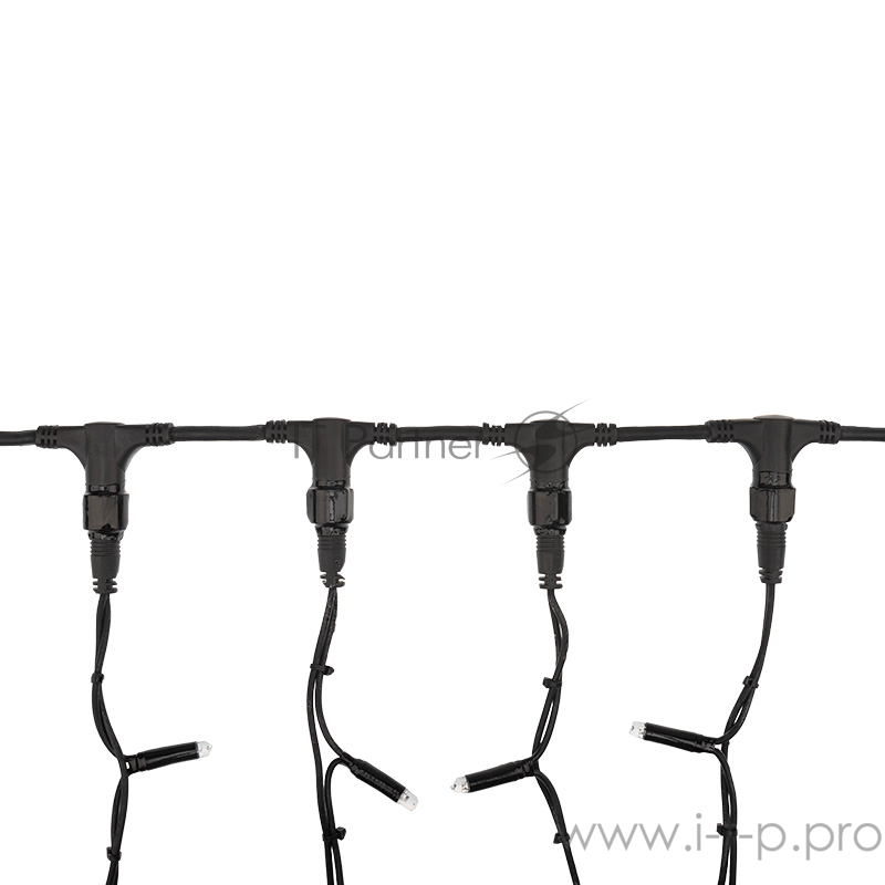 Гирлянда Светодиодный Дождь 2х3м, постоянное свечение, черный провод КАУЧУК, 230 В, диоды КРАСНЫЕ, 760 LED