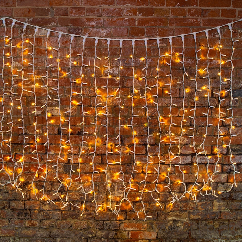 Гирлянда Светодиодный Дождь 2х3м, постоянное свечение, белый провод КАУЧУК, 230 В, диоды ТЕПЛЫЙ БЕЛЫЙ, 760 LED