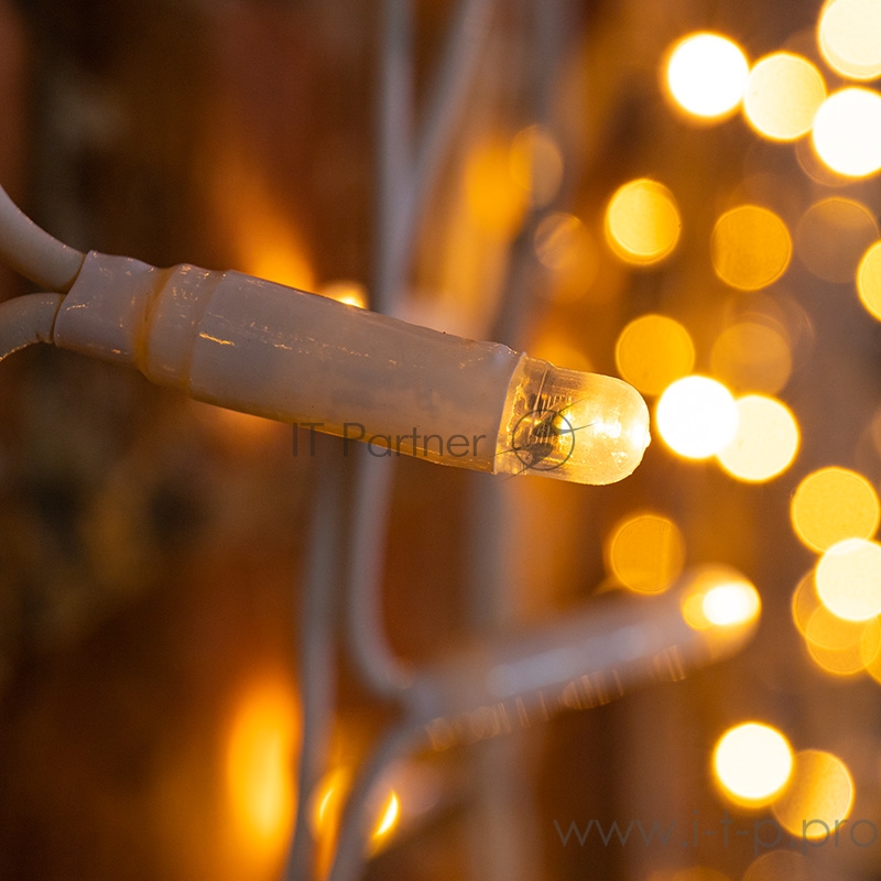 Гирлянда Светодиодный Дождь 2х1,5м, постоянное свечение, белый провод КАУЧУК, 230 В, диоды ТЕПЛЫЙ БЕЛЫЙ, 360 LED