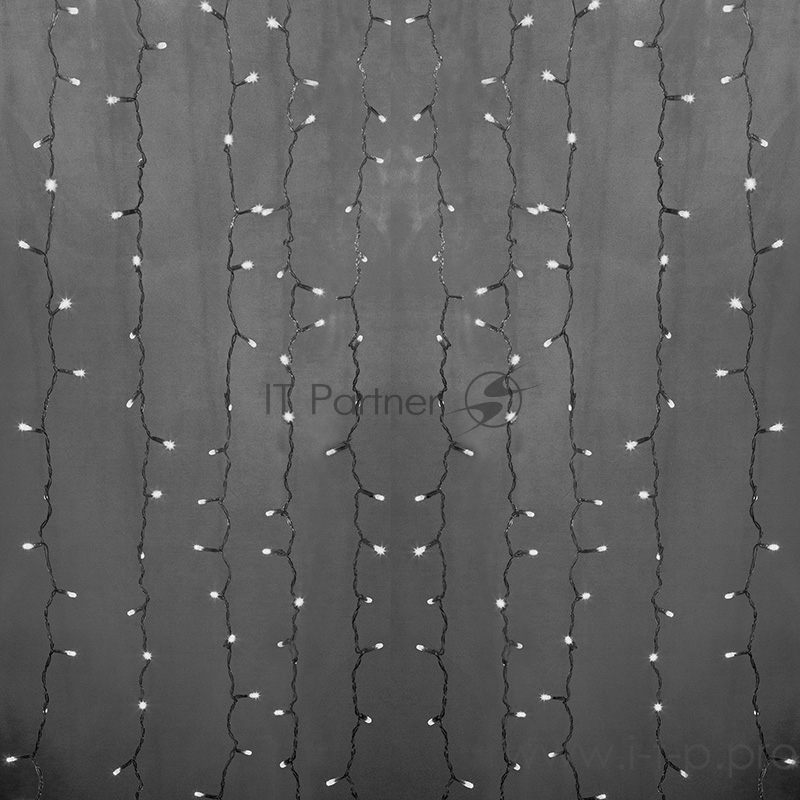 Гирлянда Светодиодный Дождь 2х3м, эффект водопада, прозрачный провод, 24В, диоды БЕЛЫЕ, 240 LED