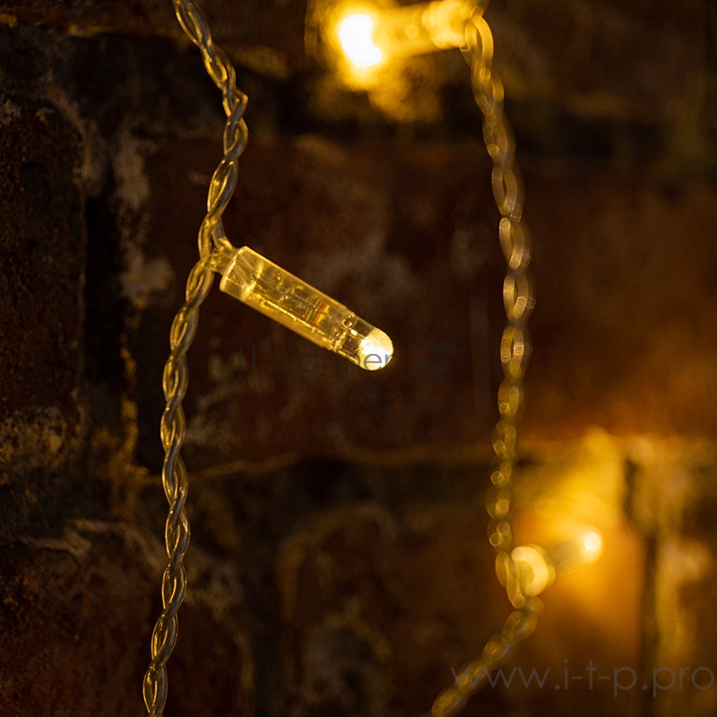 Гирлянда Светодиодный Дождь 2х3м, постоянное свечение, прозрачный провод, 230 В, диоды ТЕПЛЫЙ БЕЛЫЙ, 448 LED