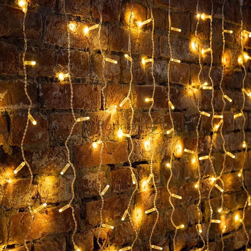 Гирлянда Светодиодный Дождь 2х3м, эффект мерцания, прозрачный провод, 230 В, диоды ТЕПЛЫЙ БЕЛЫЙ, 760 LED