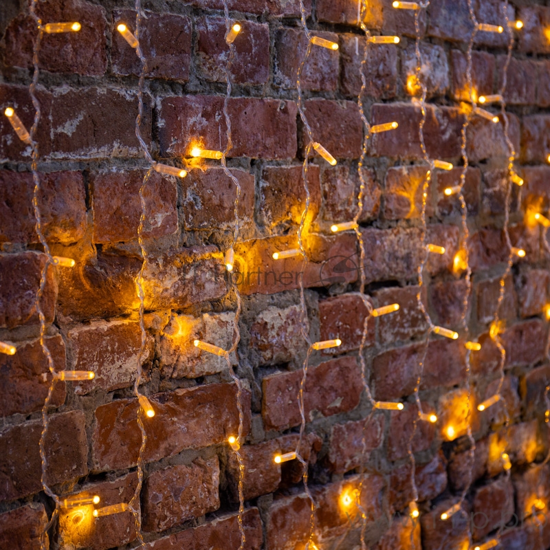 Гирлянда Светодиодный Дождь 2х1,5м, постоянное свечение, прозрачный провод, 230 В, диоды ЖЁЛТЫЕ, 192 LED