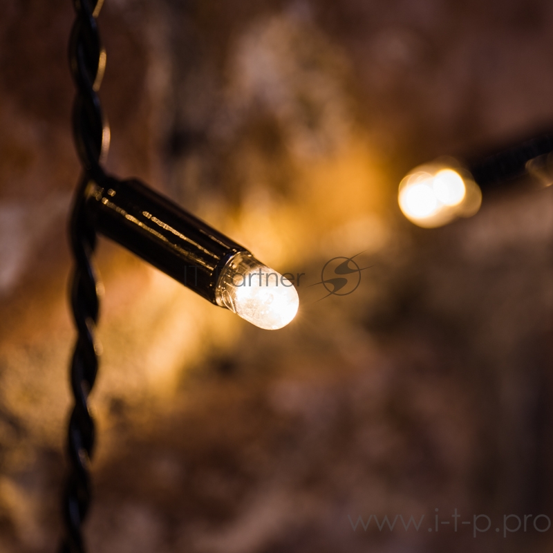 Гирлянда Светодиодный Дождь 2х1,5м, постоянное свечение, черный провод, 230 В, диоды ТЕПЛЫЙ БЕЛЫЙ, 360 LED