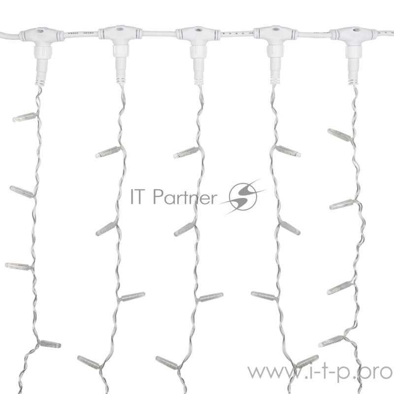 Гирлянда Светодиодный Дождь 2х1,5м, постоянное свечение, прозрачный провод, 230 В, диоды ЗЕЛЁНЫЕ, 192 LED