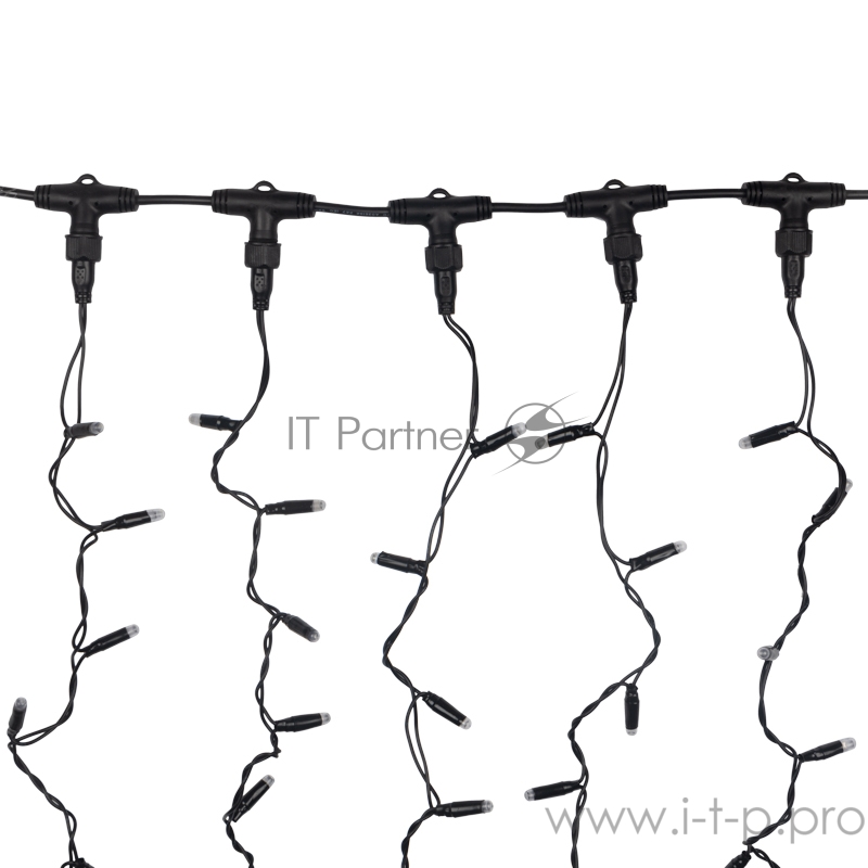 Гирлянда Светодиодный Дождь 2х1,5м, постоянное свечение, черный провод, 230 В, диоды СИНИЕ, 360 LED