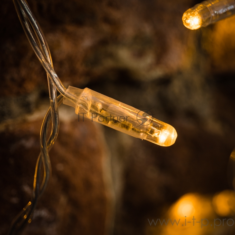 Гирлянда Светодиодный Дождь 2x0,8м, прозрачный провод, 230 В, диоды Желтые, 160 LED