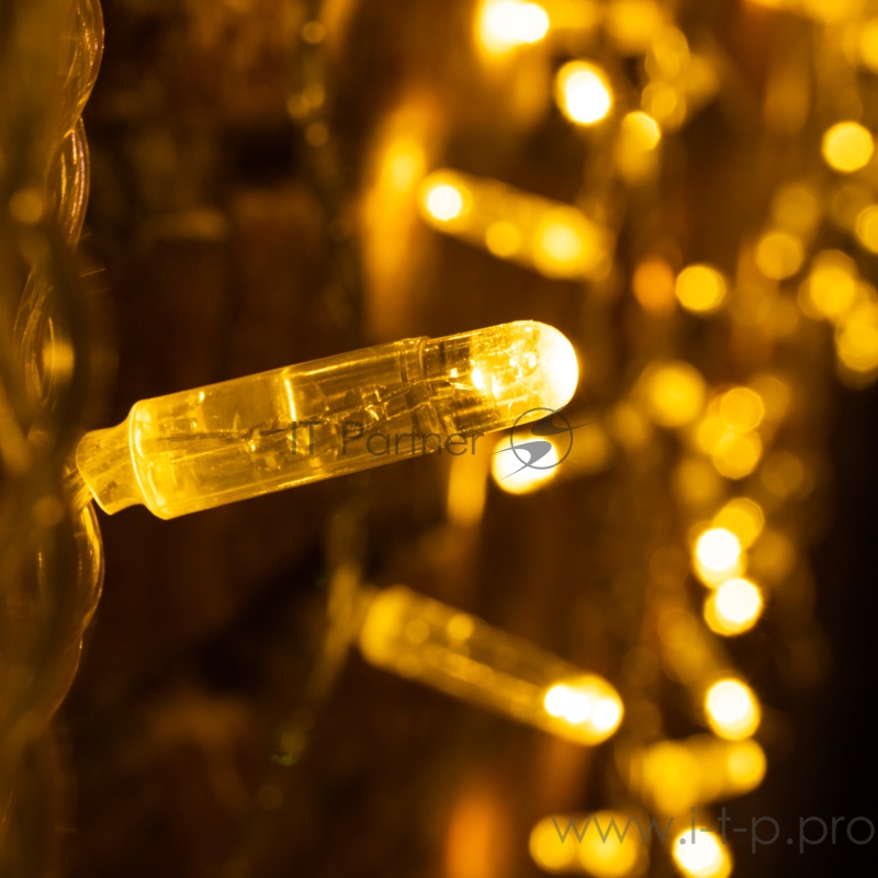 Гирлянда Светодиодный Дождь 2x0,8м, прозрачный провод, 230 В, диоды ТЕПЛЫЙ БЕЛЫЙ, 160 LED