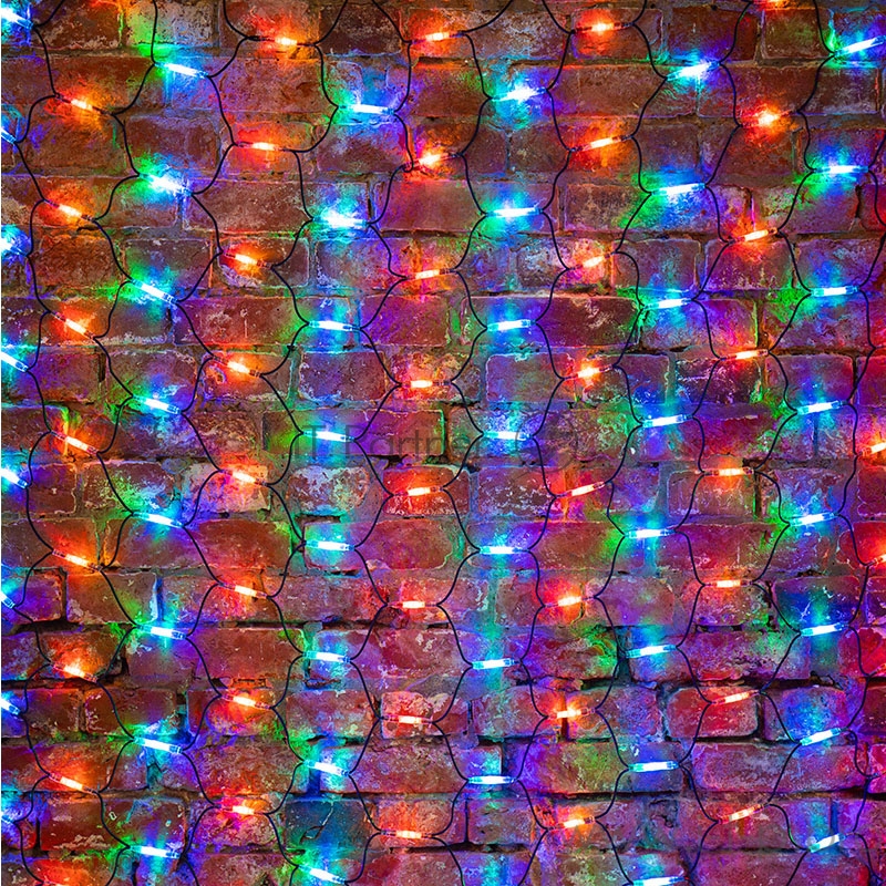 Гирлянда Сеть 2x1,5м, черный КАУЧУК, 288 LED Мультиколор