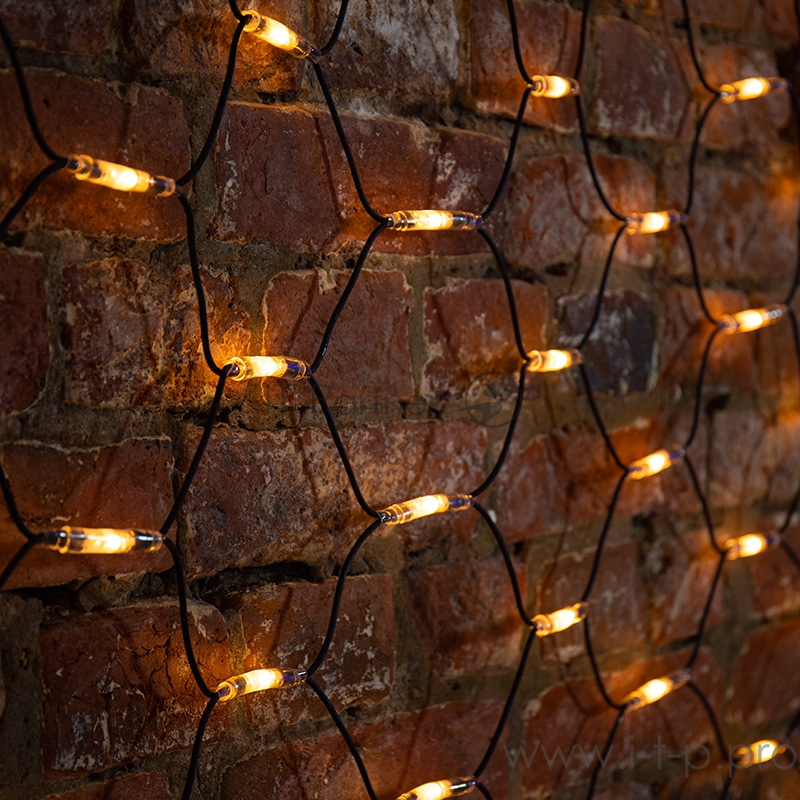 Гирлянда Сеть 2x1,5м, черный КАУЧУК, 288 LED ТЕПЛЫЙ БЕЛЫЙ