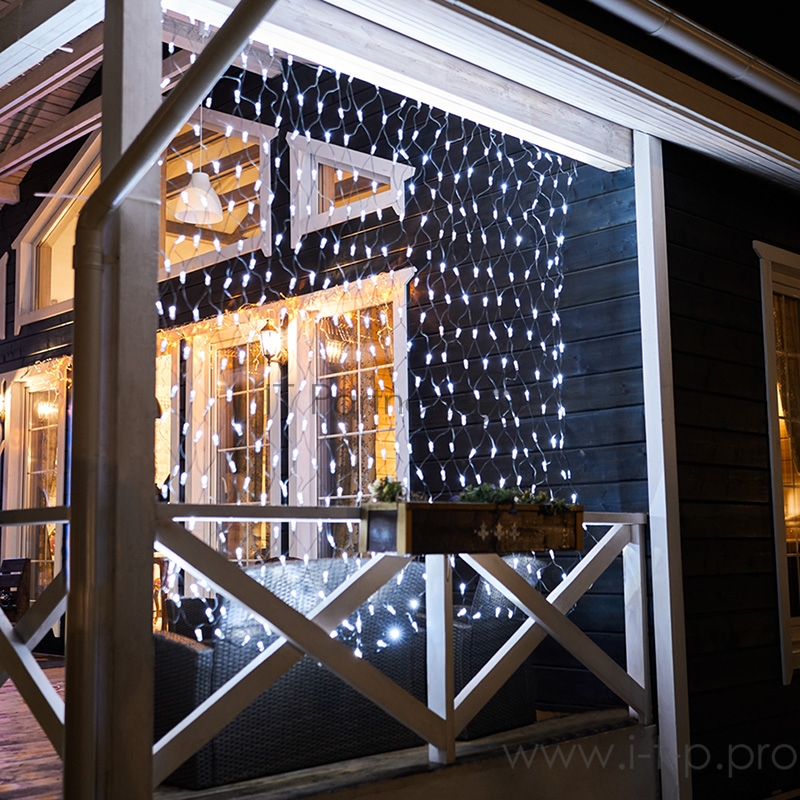 Гирлянда Сеть 2,5х2,5м, черный ПВХ, 432 LED Белые