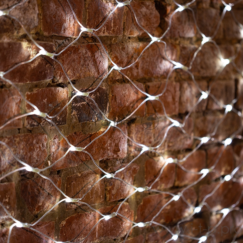 Гирлянда Сеть 2х1,5м, свечение с динамикой, прозрачный ПВХ, 288 LED, 230 В, цвет: Белый