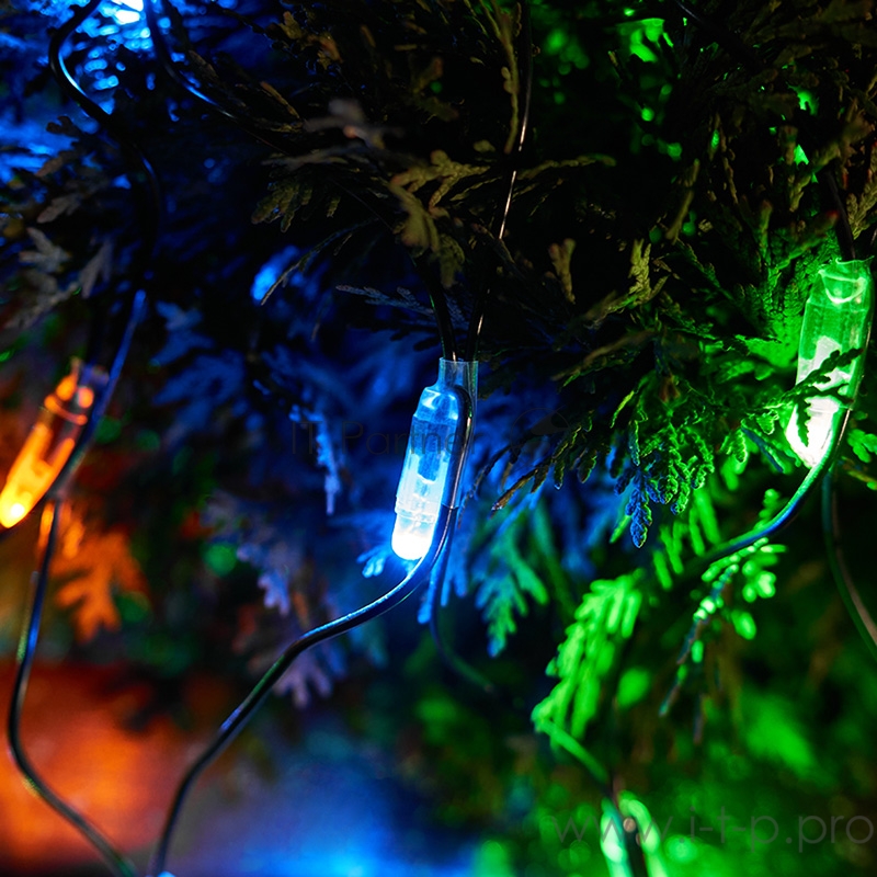 Гирлянда Сеть 1х1,5м, черный ПВХ, 160 LED Мультиколор