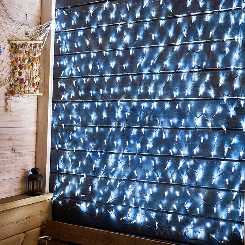Гирлянда Сеть 2х1,5м, черный ПВХ, 288 LED Белые