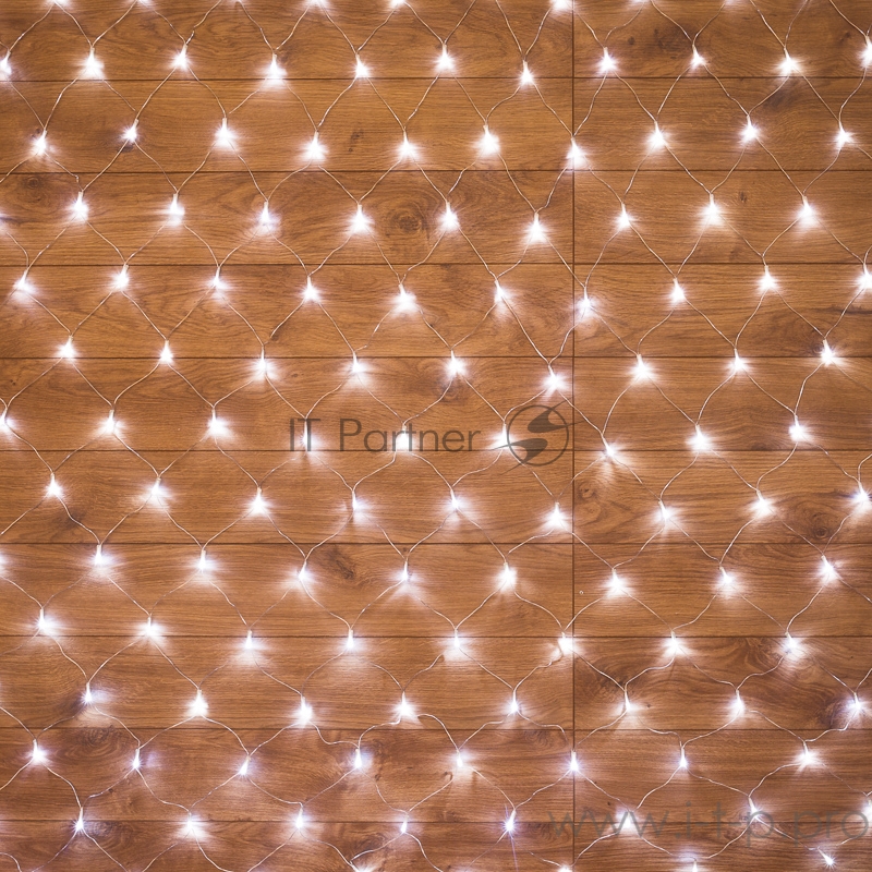 Гирлянда Сеть 1,5х1,5м, прозрачный ПВХ, 150 LED Белые