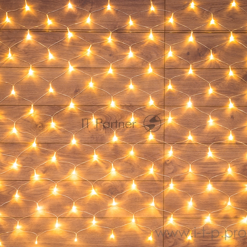 Гирлянда Сеть 1,8х1,5м, прозрачный ПВХ, 180 LED ТЕПЛЫЙ БЕЛЫЙ
