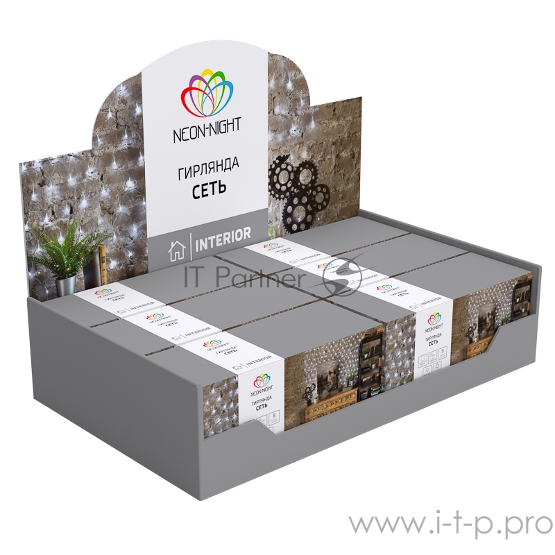 Гирлянда Сеть 1,8х1,5м, прозрачный ПВХ, 180 LED ТЕПЛЫЙ БЕЛЫЙ