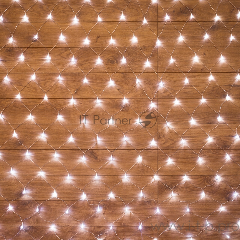 Гирлянда Сеть 1,8х1,5м, прозрачный ПВХ, 180 LED Белые