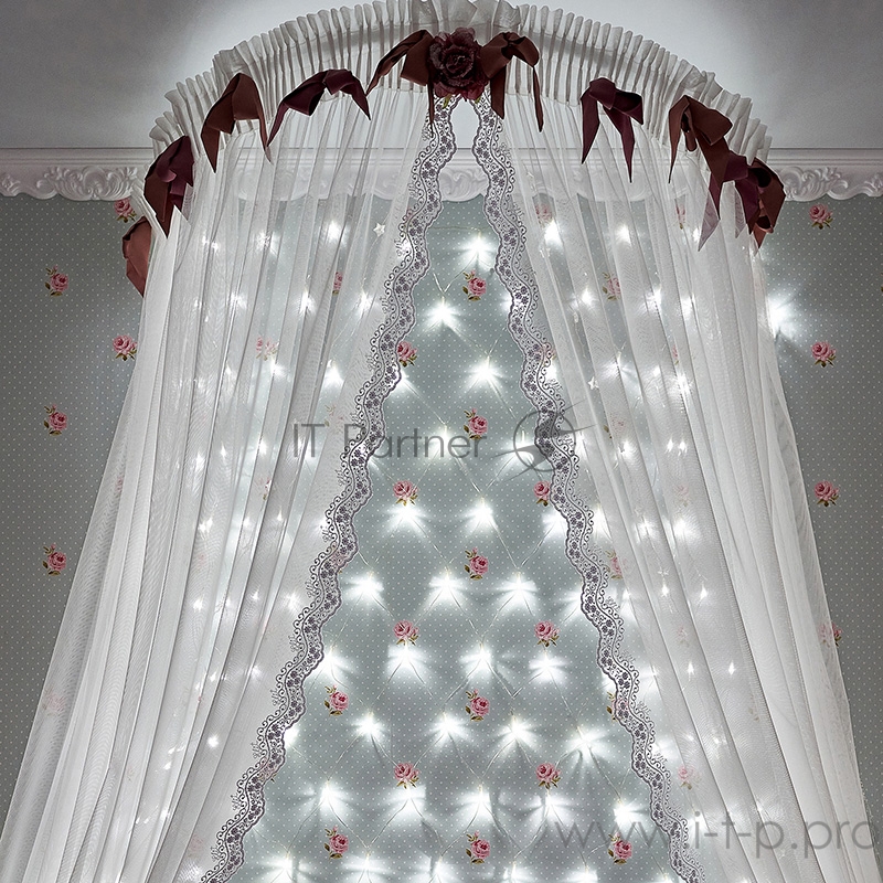 Гирлянда Сеть 1,8х1,5м, прозрачный ПВХ, 180 LED Белые