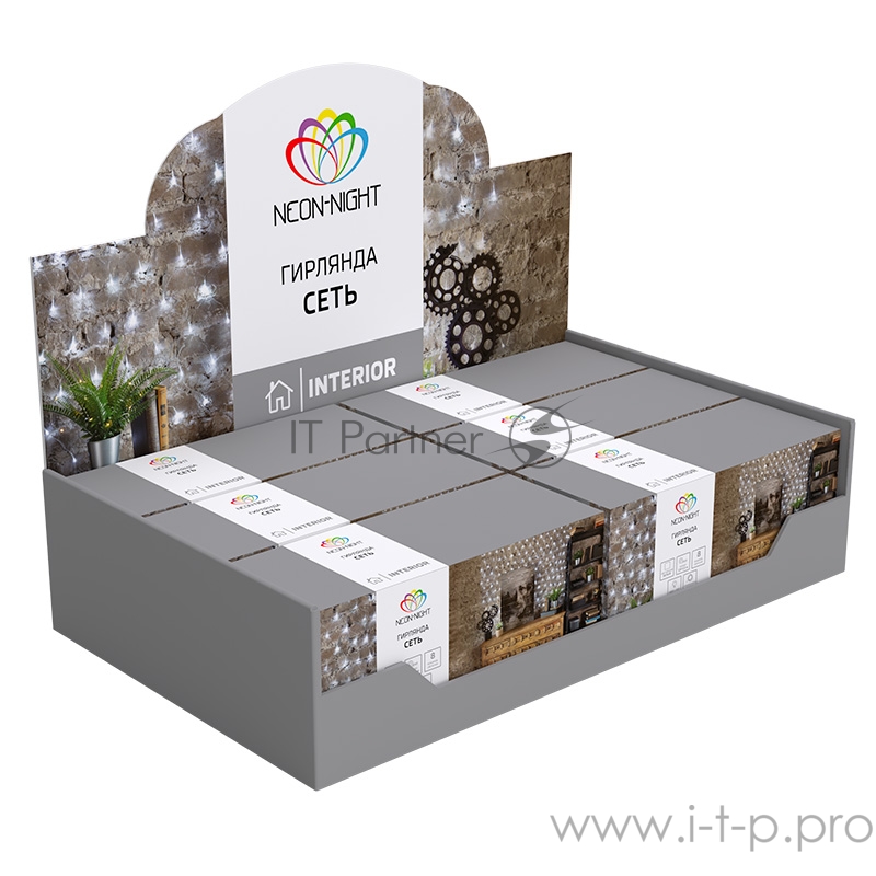 Гирлянда Сеть 1,8х1,5м, прозрачный ПВХ, 180 LED Белые