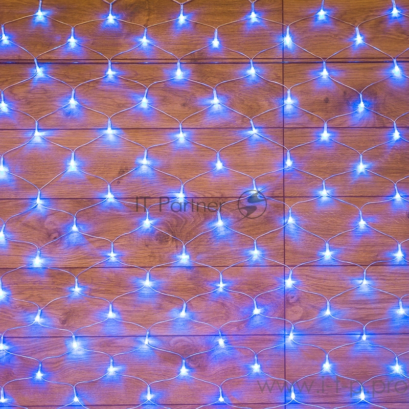 Гирлянда Сеть 1,5х1,5м, прозрачный ПВХ, 150 LED Синие