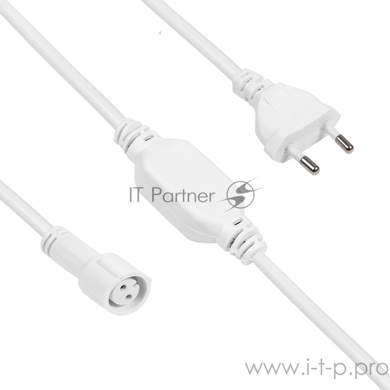 Комплект подключения для уличных гирлянд 230В / 4А, цвет провода: белый, IP65