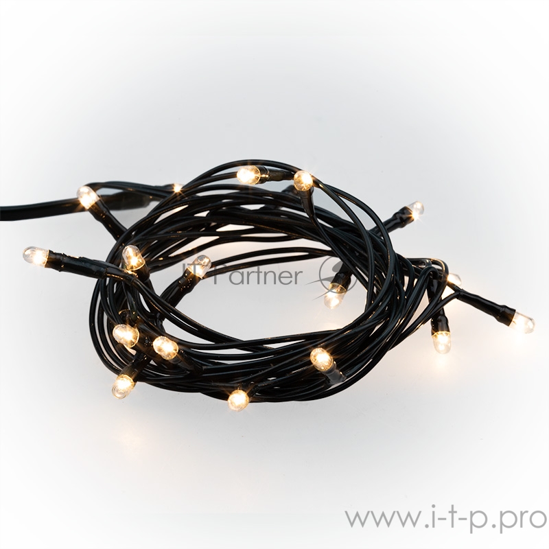 Гирлянда универсальная 20 ламп ТЕПЛЫЙ БЕЛЫЙ 1,8 метра