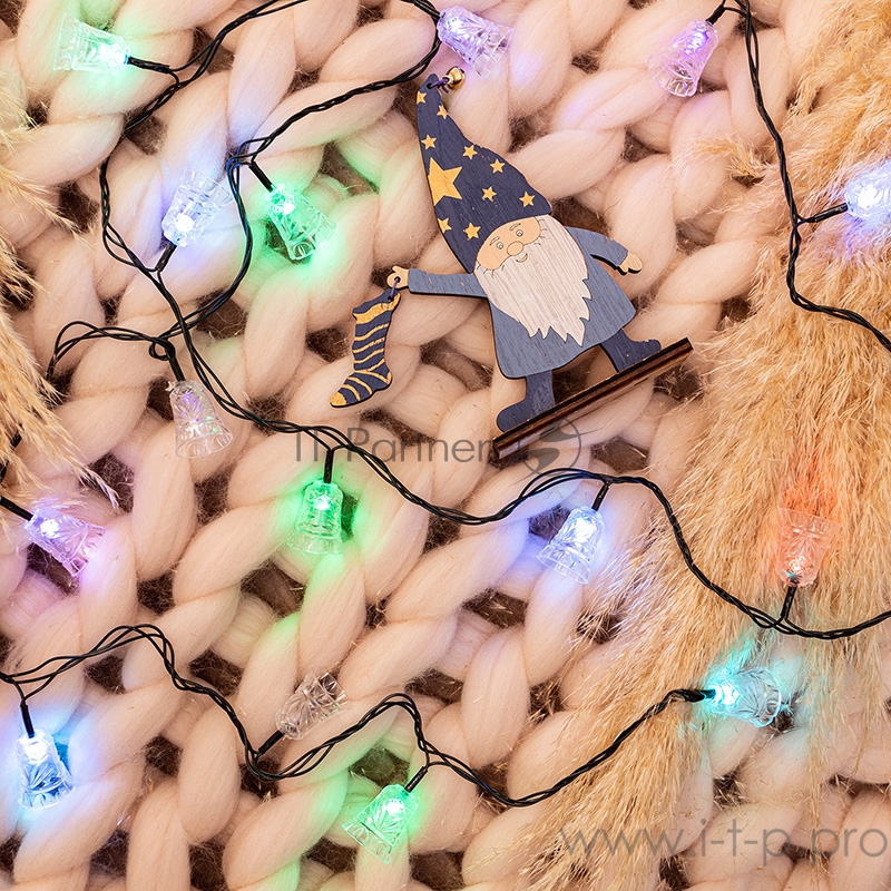 Гирлянда светодиодная Колокольчики 20 LED RGB 2,8 метра