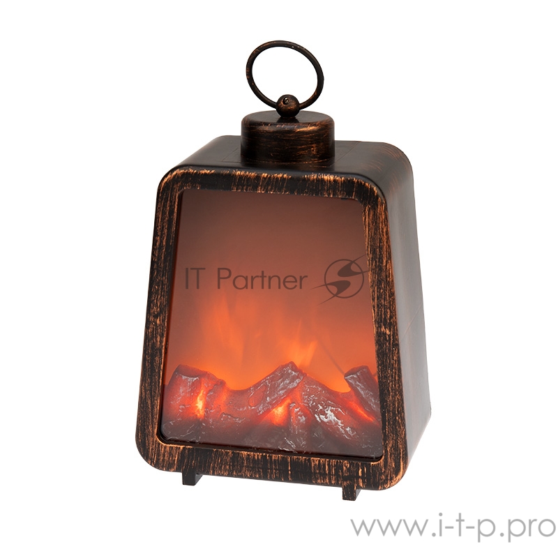 Светодиодный камин Лофт с эффектом живого огня 17х10х24,5 см, 3хС (не в комплекте) и USB (в комплекте)