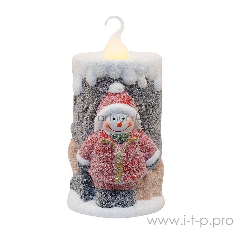 Керамическая фигурка «Свечка со снеговиком» 10.5х9х17.6 см