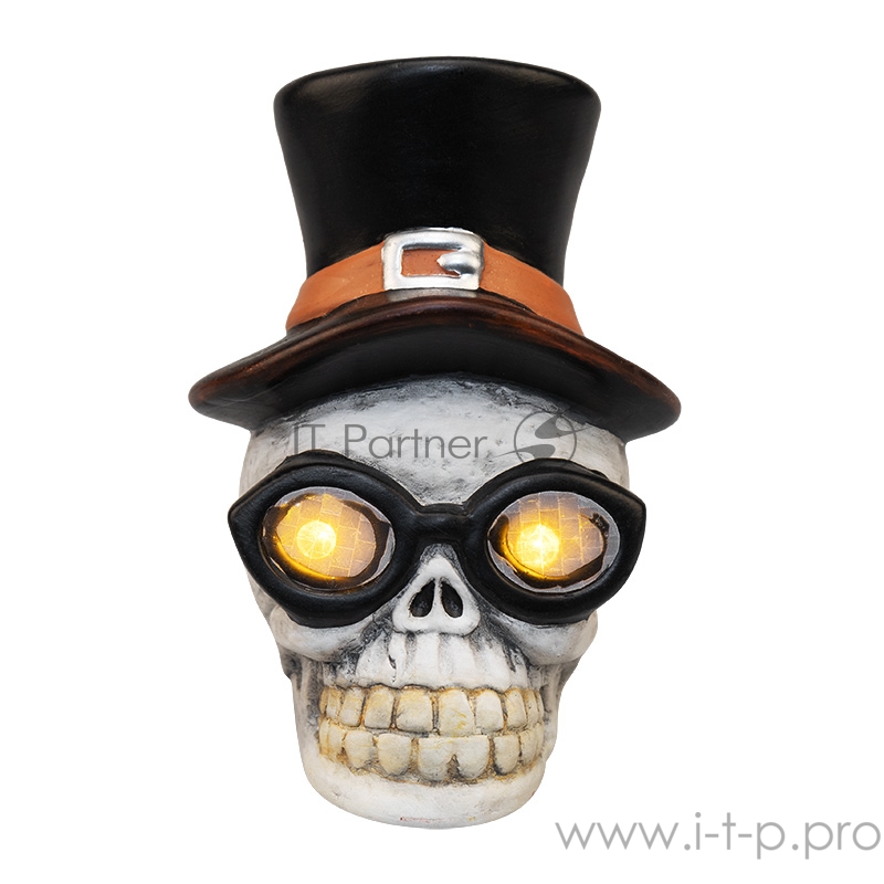 Керамическая фигурка «Череп в шляпе» 13.2х10.3х14.3 см