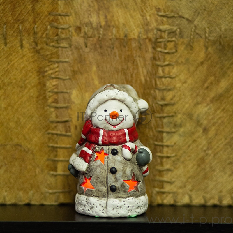 Керамическая фигурка Снеговичок в шарфе 7,5*6,5*12 см