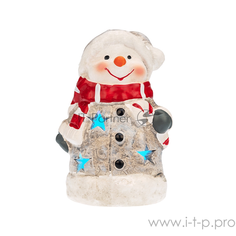 Керамическая фигурка Снеговичок в шарфе 7,5*6,5*12 см