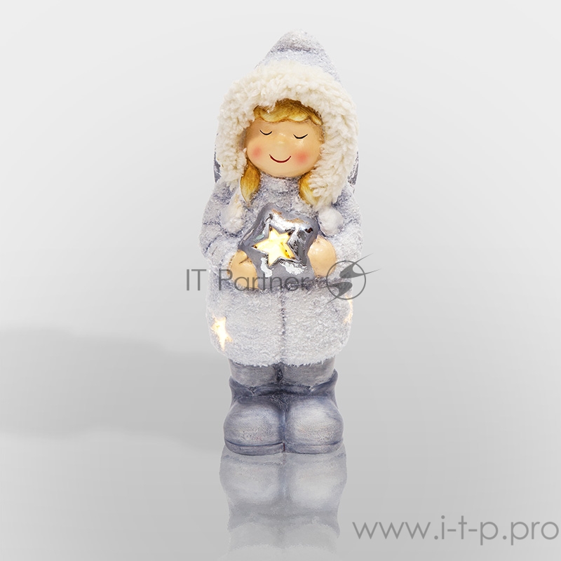 Керамическая фигурка Снегурочка со звездой 7,5*7,5*18 см