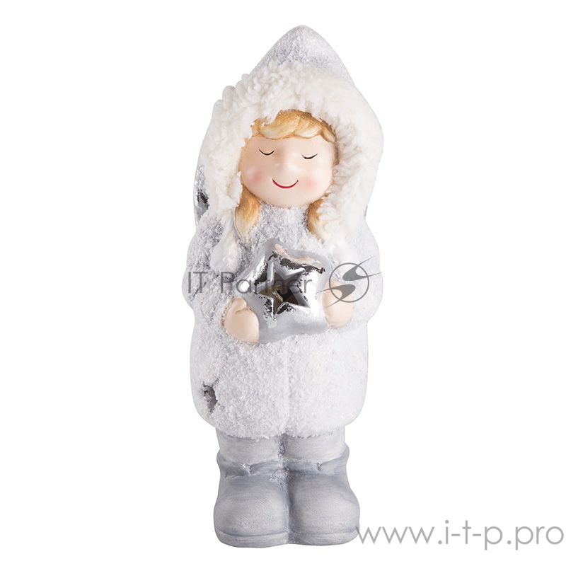 Керамическая фигурка Снегурочка со звездой 7,5*7,5*18 см