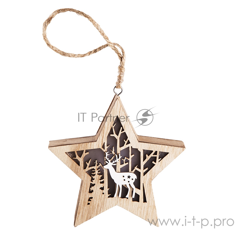 Деревянная фигурка с подсветкой Звездочка 24*13*3,6 см
