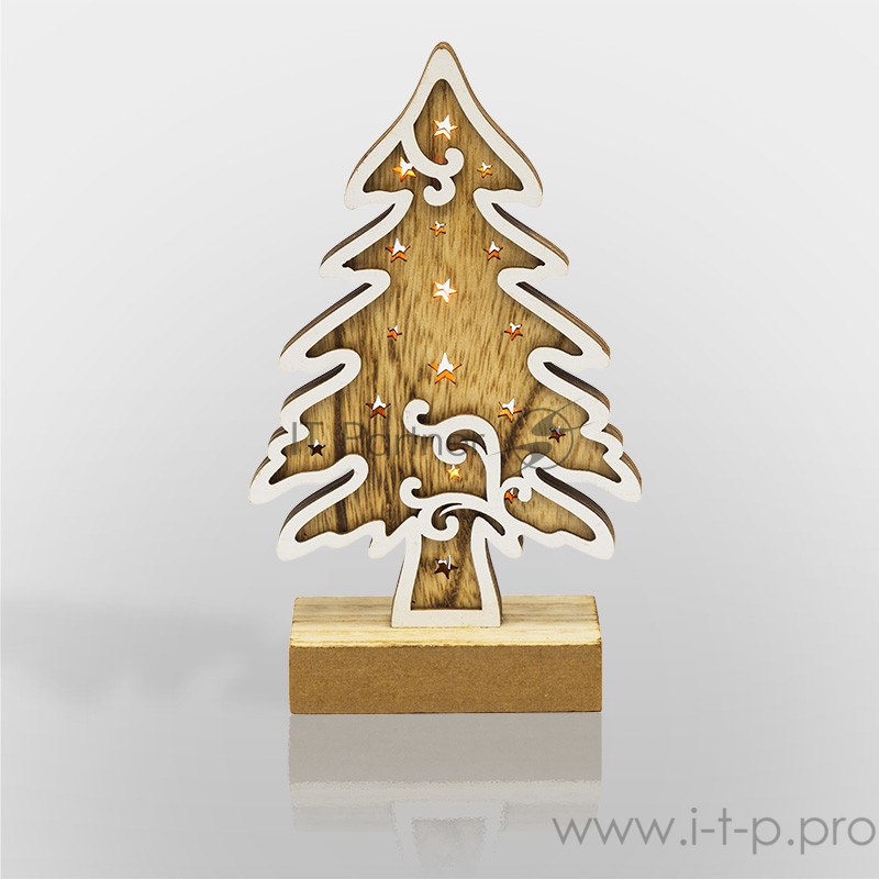 Деревянная фигурка с подсветкой Елочка 11,5*5*19 см
