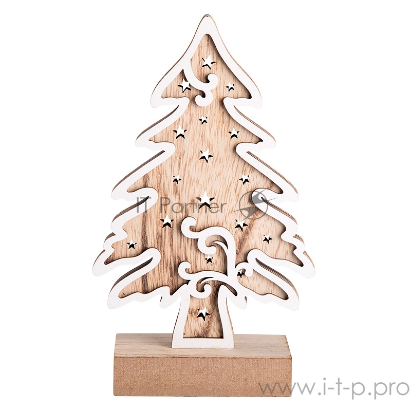 Деревянная фигурка с подсветкой Елочка 11,5*5*19 см