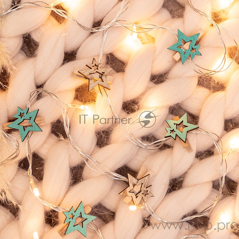 Деревянные прищепки «Звездочки» 16x4.5x1.3 cм, бирюзовые 6 шт. NEON-NIGHT