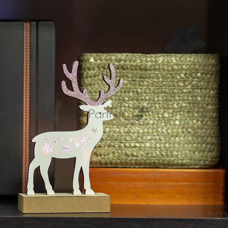 Деревянная фигурка с подсветкой Олененок 13*5*19,5 см