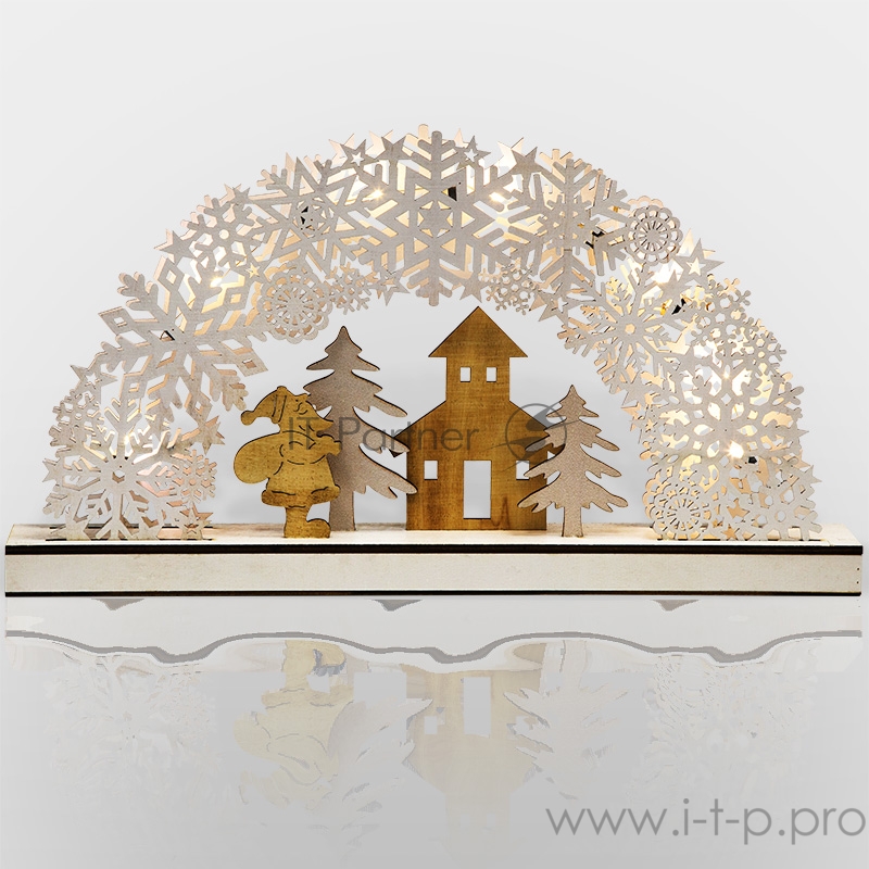 Деревянная фигурка с подсветкой Рождественская сказка 44,5*6*24 см