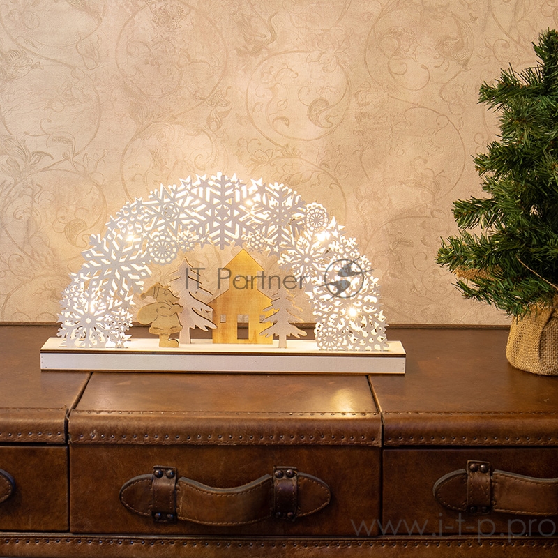 Деревянная фигурка с подсветкой Рождественская сказка 44,5*6*24 см