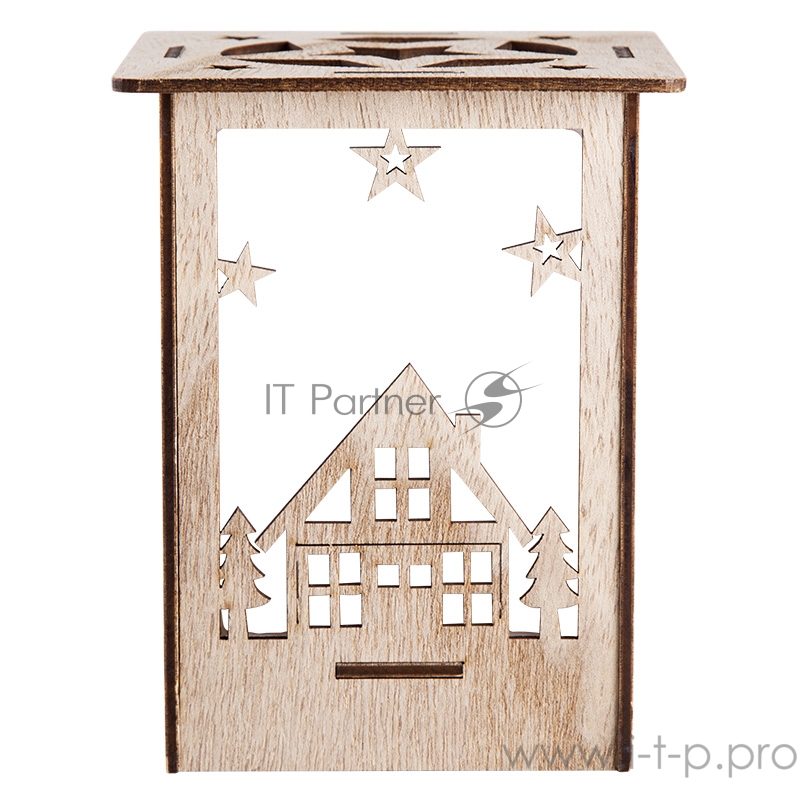 Деревянная фигурка с подсветкой Волшебный фонарик 13,8*11*11 см